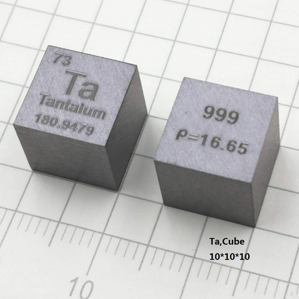 BDCJ Metal Tantalum Cube Ta 10mm ≥99.9% Pure Element Engraved